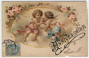 Geburtstagsgrußkarte - Postkarte Ende 19.-20. Jahrhundert