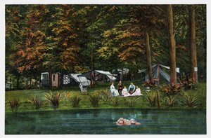 Camping in den USA, ca. 1910 von Unbekannter Künstler