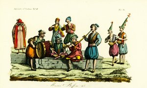 Kostüme der Berbermusiker des Bey von Tunis und Komödianten oder Saitari, Tunesien von Unbekannt