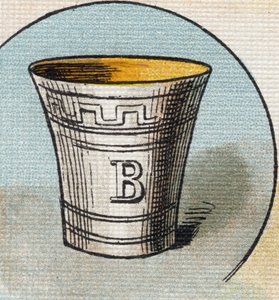 Tasse. Gravur in "Alphabet de ma petite fille". Bernardin-Bechet und Fils, Buchhändler-Verleger, Paris, um 1895.