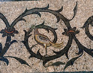 Detail des Bodens der frühchristlichen Basilika von Aquileia, Udine von Unbekannt