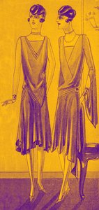 Mode: Abendkleider im Frühling 1928 von Unbekannter Künstler