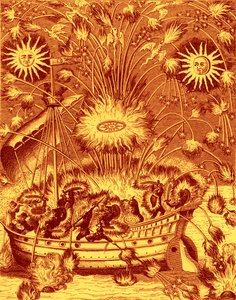 Feuerwerk auf dem Wasser von Unbekannter Künstler