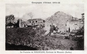 Erster Weltkrieg (1914-1918) - Ostfeldzug: Negocani-Brunnen in Serbien (heute Mazedonien) - Postkarte von William M. Timlin