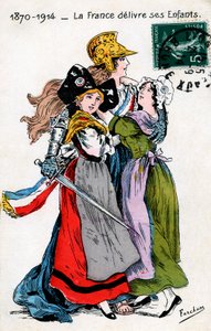 Frankreich, das ihre Kinder (Elsass und Mosel, Lothringen) liefert, Postkarte von Fercham