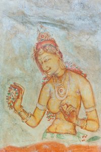 Fresko; barbusige Frau mit Blumen; Apsara; UNESCO-Weltkulturerbe; Sigiriya; Sri Lanka; Asien von Unbekannt