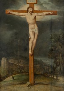 Gekreuzigter Christus in Landschaft