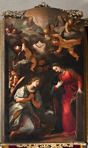 Genua, Duomo (St. Laurentius Kathedrale), innen, nördliches Seitenschiff: Verkündigung von Unbekannter Künstler