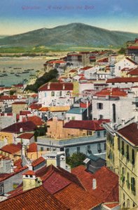 Gibraltar - Blick vom Felsen auf die Stadt und die Bucht Ende des 19. - Anfang des 20. Jahrhunderts