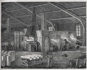 Glasherstellung, ca. 1880 (Gravur)