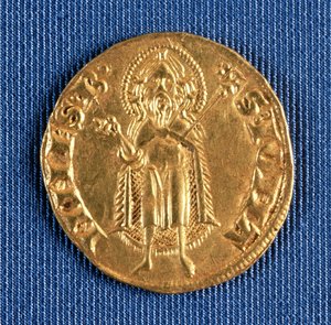Goldmünze, mit Johannes dem Täufer von Unbekannt