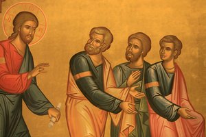 Griechisch-orthodoxes Kirchenfresko: Christus nach seiner Verklärung, Thessaloniki, Griechenland