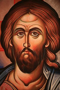 Griechisch-orthodoxe Ikone, die Christus darstellt Thessaloniki Griechenland von Unbekannt