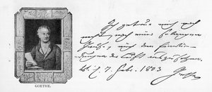 Handschrift und Unterschrift von Goethe