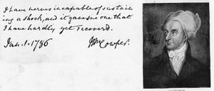Handschrift und Unterschrift von William Cowper