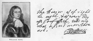 Handschrift und Unterschrift von William Penn aus einem Brief an Sir Robert Southwell