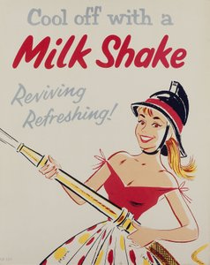 Gesundheitserziehung - Abkühlen mit einem Milchshake (Plakat) von Unbekannt