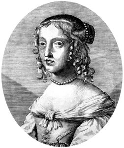 Henrietta Anne, englische Prinzessin und Herzogin von Orléans, Tochter von König Karl I., Ehefrau von Philippe von Orléans (Bruder von König Ludwig XIV.), Kupferstich