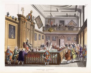 Heralds College: Die Halle, aus "The Microcosm of London", 1808-1810