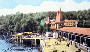 Thermalsee Hévíz, Ungarn, ca. 1920 (Postkarte) von Unbekannter Künstler