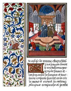 Illuminierte Seite von Wenzel und Karl VI. von Unbekannter Künstler