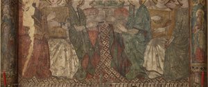 Innenraum. Nordquerhaus. Altar (Altar der Wandmalereien). Original aus der Hauptkapelle. Wandmalereien (Fresko?). (Detail) Ende 14. Jahrhundert