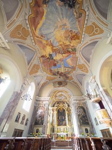 Innen- und Deckenmalereien von Hans Andre, Servitenkirche, Innsbruck, Tirol, Österreich, Europa