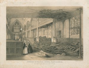 Innenansicht der Walsall Kirche - getönte Lithographie, [Okt 1847]