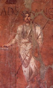 Italien: Archäologische Stätte von Pompeji am Fuße des Vesuvs: Wandfresko