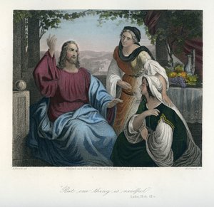 Jesus im Haus von Maria und Martha - Bibel, Neues Testament von Unbekannter Künstler