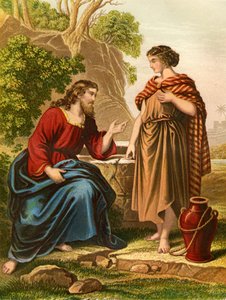 Jesus spricht mit der Samariterin - Bibel von Unbekannter Künstler