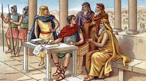 Julius Caesar schreibt seine Kommentare zum Gallischen Krieg von Unbekannter Künstler