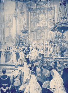 König Alfons von Spanien heiratet Prinzessin Victoria von Unbekannter Künstler