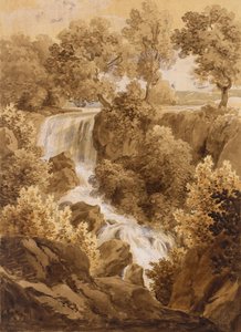 Landschaft mit Wasserfall