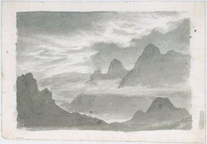 Schichten von Stratus, die Berghänge umwinden, ca. 1803-1811