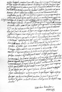 Brief von Maria Stuart, während ihrer Gefangenschaft in Sheffield, an Königin Elisabeth I. von England, in dem sie bittet, mit einem ihrer französischen Diener sprechen zu dürfen, den Trost eines katholischen Priesters zu haben und offen korrespondieren zu von Unbekannt
