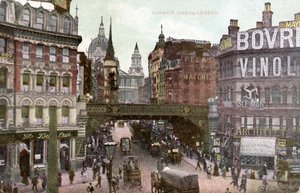 London - Ludgate Hill in der City of London, frühes 20. Jahrhundert (Postkarte)