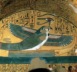 Der Gott Horus in einem Grab der 18. Dynastie