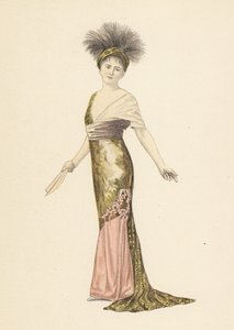 Madame Pierat in einem Kleid von Redfern in Les Marionettes von Unbekannter Künstler