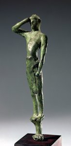 Betender Mann, archaische griechische Bronzeskulptur aus der Grotte von Psychso, Kreta, späte minoische Periode, ca. 1500 v. Chr. von Unbekannt