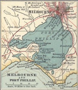 Karte von Melbourne, ca. 1900 (Kupferstich)