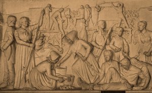 Marmorrelief mit der Geschichte des Buren-Treks, Voortrekker-Denkmal zu Ehren der Buren, Pretoria, Südafrika, Afrika