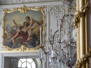 Mars und Venus. Gemälde von Carle Van Loo (1705-1765). Chambre du Prince, Hotel de Soubise, Paris