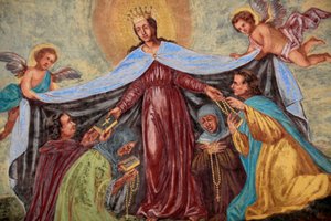 Maria Fresko in der Loreto-Kirche, Prag, Tschechische Republik von Unbekannt