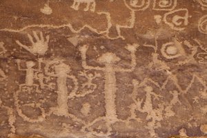 Mesa Verde, amerikanische Petroglyphen der Anasazi oder Pueblo-Vorfahren