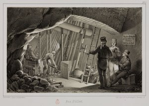 Bergbau, Metallerze Tankstelle in einer Mine, ca. 1851 von Unbekannt