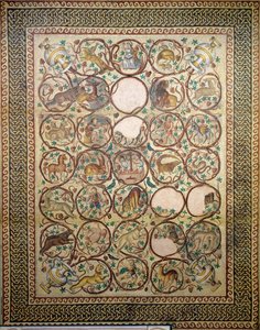 Mosaik von Quabr Hiram vom Boden des zentralen Schiffs der Kirche St. Christopher, 575 von Unbekannt
