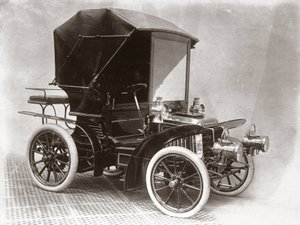 Motorwagen auf dem Stand von C S Rolls & Co, Agricultural Hall, London von Unbekannt