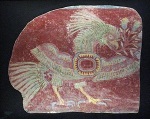 Wandfragment eines allegorischen Quetzals, Frühklassische Periode, 200-600 n. Chr. von Unbekannt