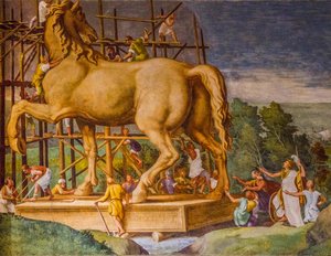 Wandmalerei im Palazzo Ducale, Mantua, Lombardei, Italien von Unbekannter Künstler